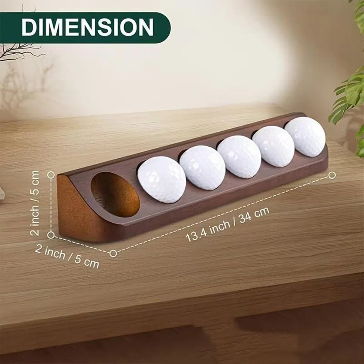 Contenedor de Pelotas de Golf – Exhibidor de Carpas | Soporte de Madera para Pelotas de Golf DAA | Contenedor de Bolas de Golf DAA en 6 Agujeros de Madera | Armario colector de Golf