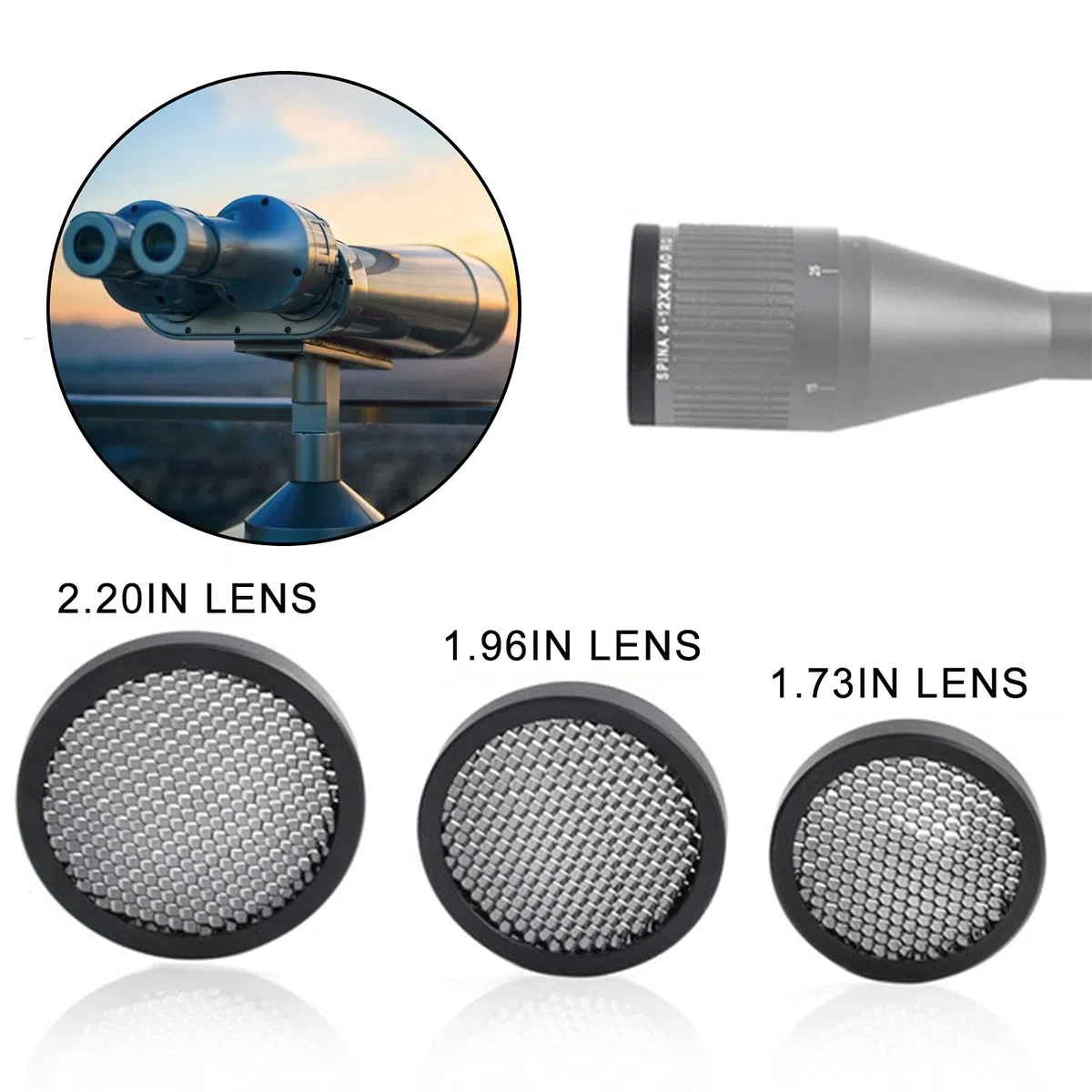 Cubierta de Lente Protección de Malla para Dispositivos Antirreflectantes, Equipo de Caza de 50 mm & 56 mm Visor de Objetivo Óptico Alcance del Rifle Tapas Solares para Aim-O Killflash