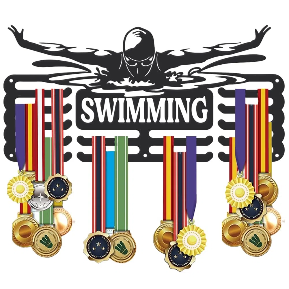 SUPERDANT Colgador de medallas, soporte de premio, gancho de metal, estante para medallas de hierro, montaje en pared, colgante de medallas de carreras, regalo para deportistas y niños