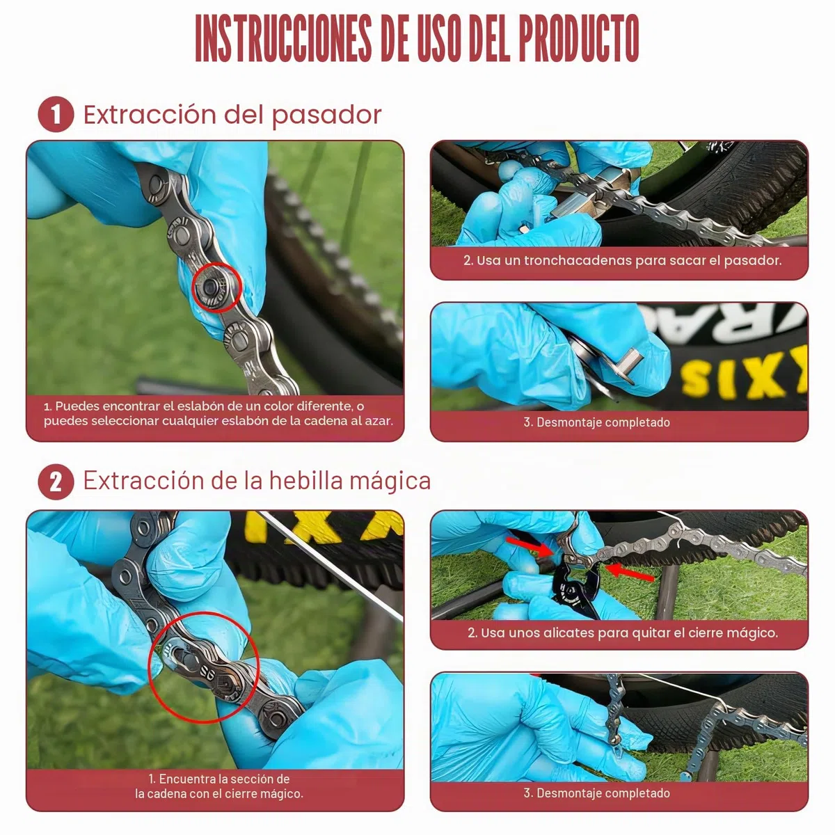 Cadena Bicicleta 6 7 8 Velocidades 116 Eslabones, Cadena de Bicicleta con Herramientas Incluidas, Cadena Bici 1/2 x 3/32 Pulgadas, Repuesto Universal Para Montaña Carretera y Plegable