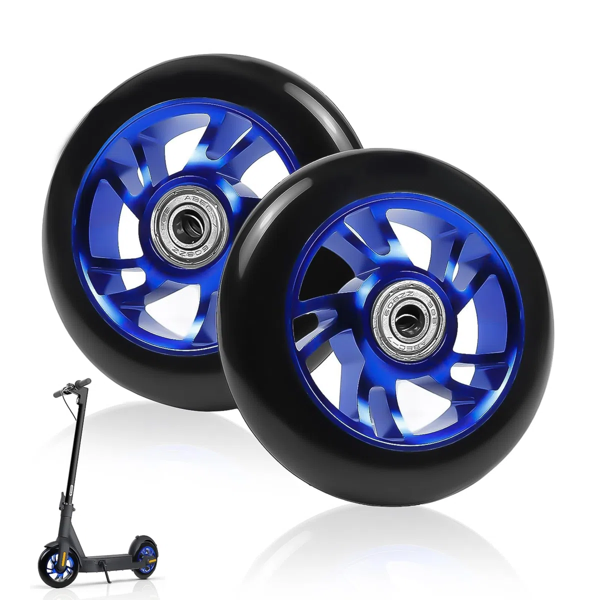 HA BIN Ruedas Scooter Freestyle 100mm – 2Pcs, Ruedas Stunt con Cuscinetes ABEC-9, Neumáticos de Repuesto para Patinete, Accesorios Patinete Stunt, Alta Durabilidad y Rendimiento
