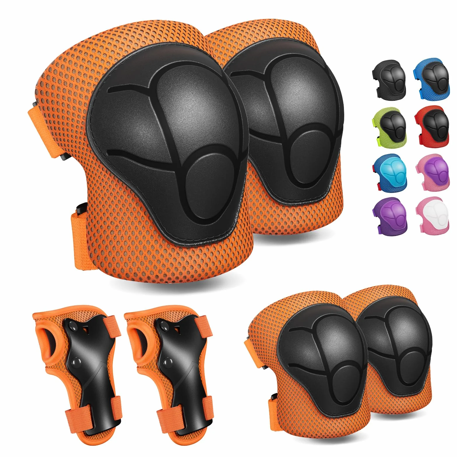 CKE Rodilleras para niños Rodilleras y Coderas Juego de Equipo de protección para niños pequeños Rodilleras Infantiles para niños/jóvenes muñequeras 3 en 1 para Ciclismo Bicicleta Patinaje Scooter