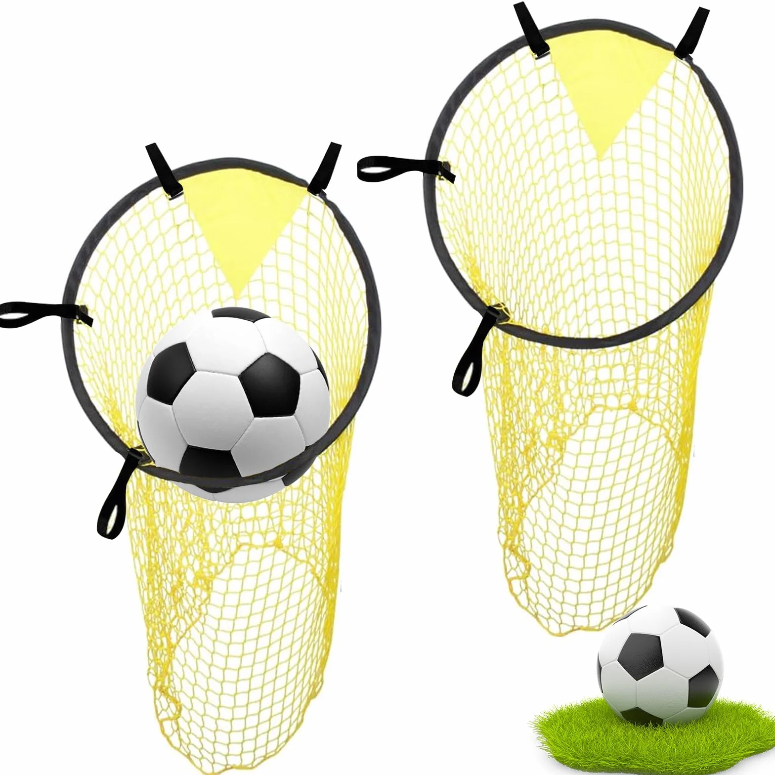 2 Piezas Amarillo Red de Objetivo de Fútbol para Entrenamiento - 45 x 60 cm - Práctica de Tiro y Ejercicios