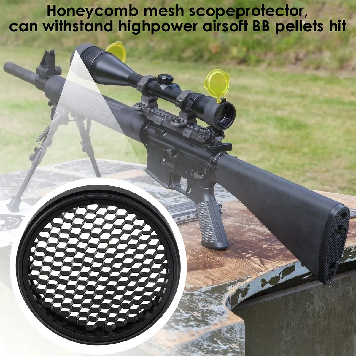 Cubierta de Lente Protección de Malla para Dispositivos Antirreflectantes, Equipo de Caza de 50 mm & 56 mm Visor de Objetivo Óptico Alcance del Rifle Tapas Solares para Aim-O Killflash