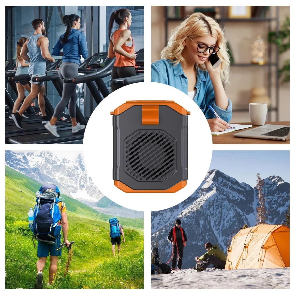 Genérico Ventilador Clip Cinturón | 5 Velocidades,Ventilador Cinturón Vestible,Para Mujeres Hombres Viajeros Excursionistas Jardineros Visitantes Parques Camping Picnic Concierto Pesca Ciclismo