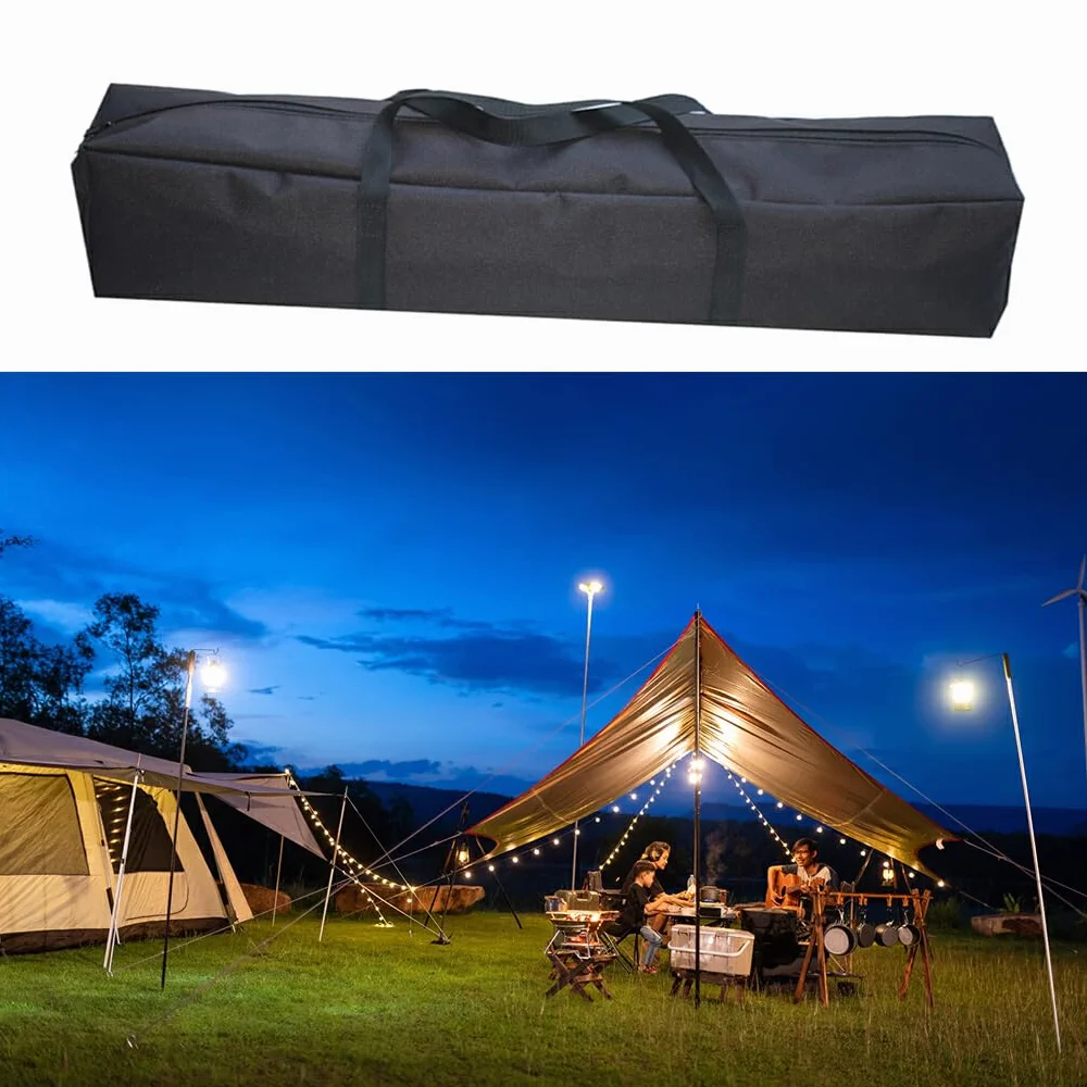 Bolsa de almacenamiento de poste para toldo de Camping, soporte impermeable para artículos diversos, bolso de mano de tela Oxford de gran capacidad para Picnic al aire libre, 130x20x20cm