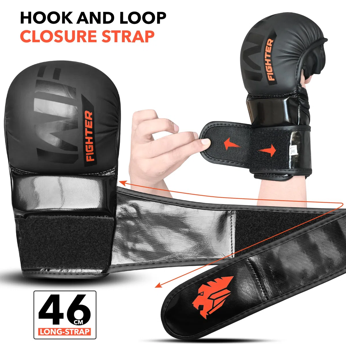 WFX Guantes de artes marciales mixtas para sparring, palma abierta, medio dedo, saco de boxeo, guantes de karate para hombres y mujeres, guantes de entrenamiento tailandés de mayo para kickboxing y