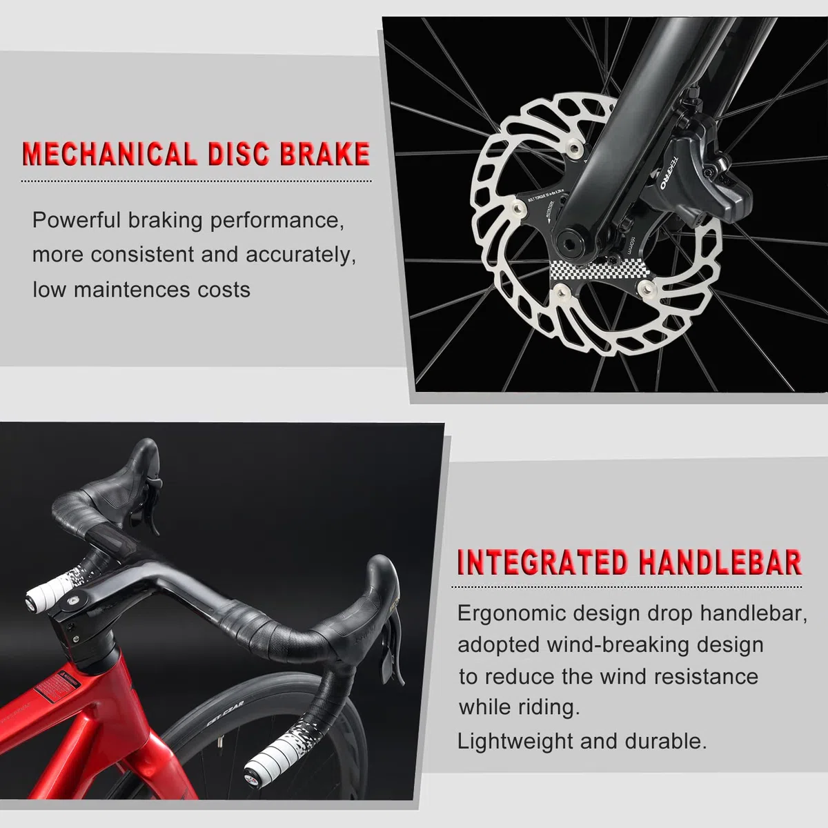 KABON Bicicleta de Carretera de Carbono, 700C Bicicleta de Carreras de Carbono con Freno de Disco Shimano 105 de 22 velocidades para Hombres y Mujeres