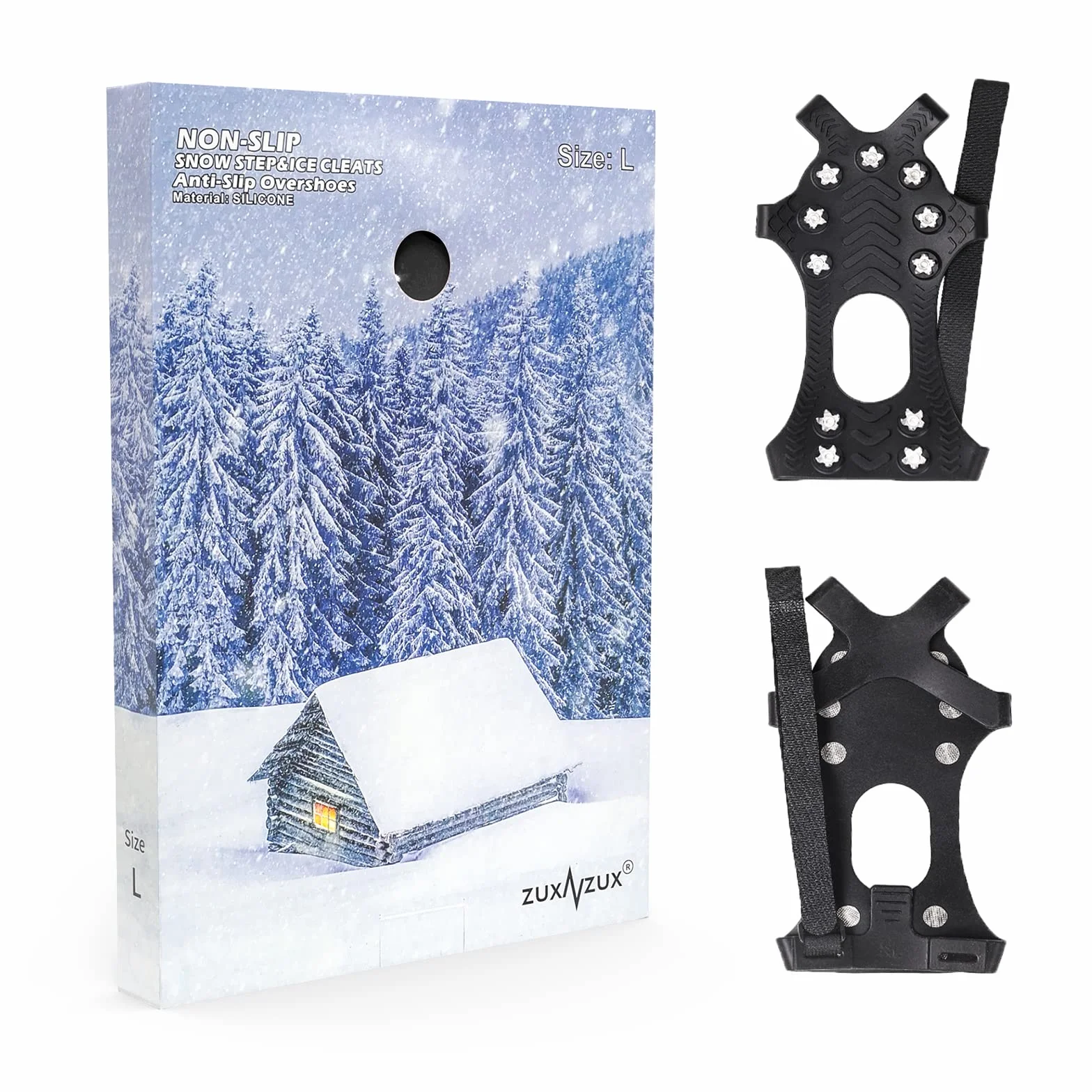 Crampones Inoxidable Nieve Hielo, Crampones Ligeros Trail Running, Portátil Antideslizante Excursiones Pesca Caminata
