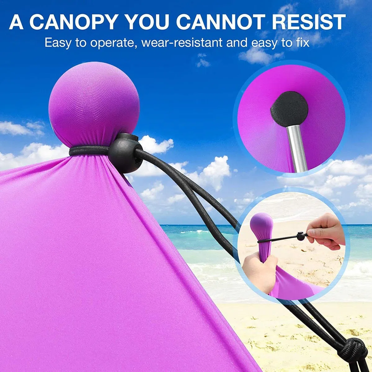 Bastones de aluminio de licra, cubierta ajustable para toldo, varillas telescópicas para sombrilla de playa, postes portátiles y ligeros para tienda de campaña para camping, mochileros y toldos