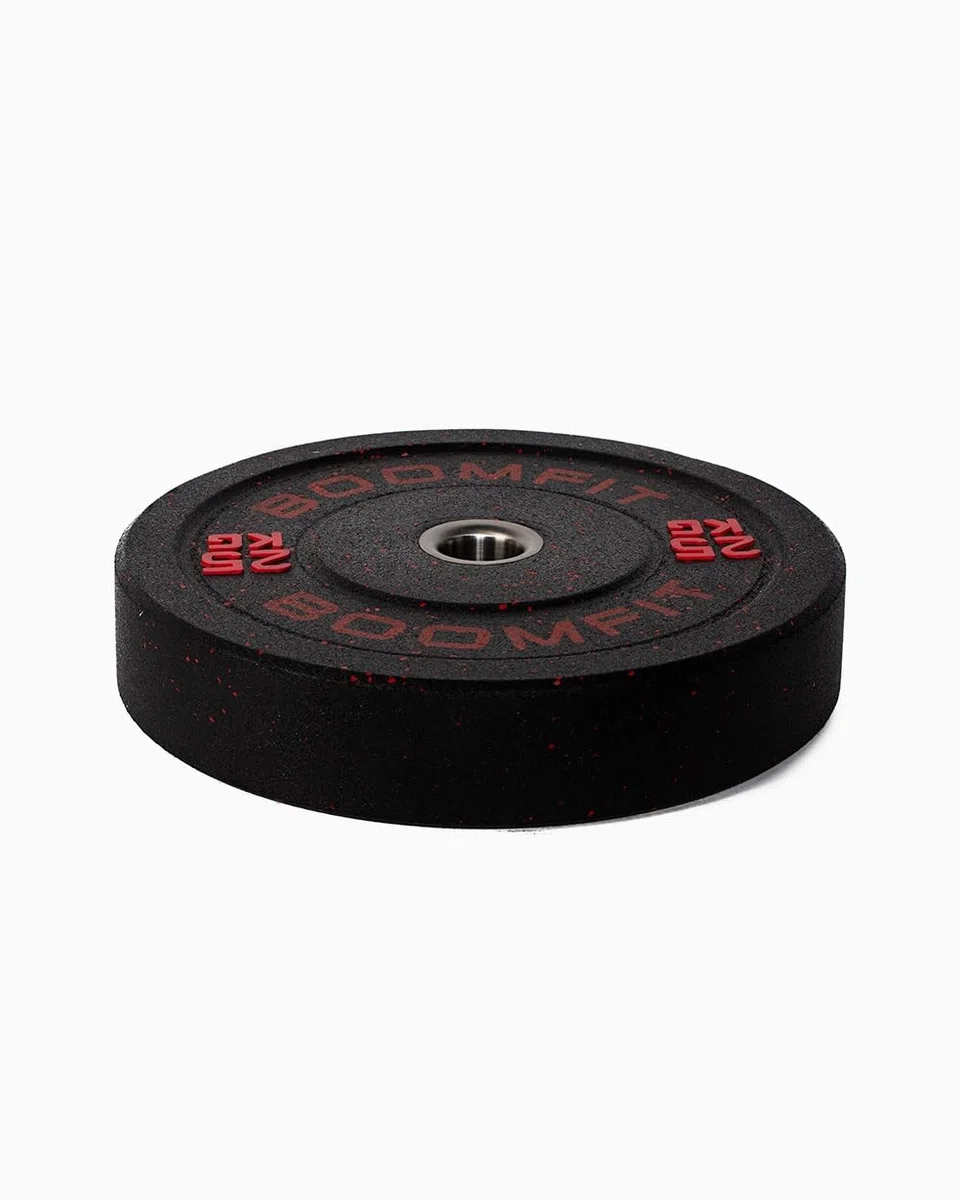 BOOMFIT Discos Olímpicos Hi-Temp de Goma 2,5-25 kg para Barra Olímpica 50 mm | caucho vulcanizado que absorbe el impacto y el ruido | Kit Gimnasio en Casa, CrossFit, Halterofilia y Powerlifting