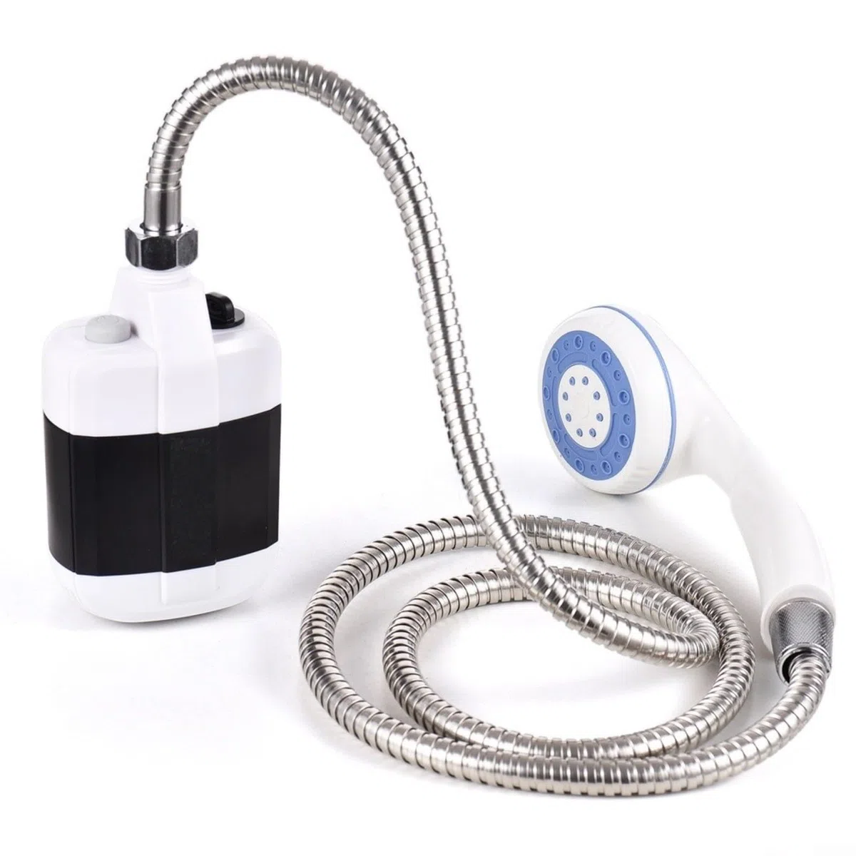 Juego de bomba de ducha portátil para camping, ducha eléctrica recargable portátil para senderismo al aire libre, limpieza de mascotas, operación con un solo clic con ventosa