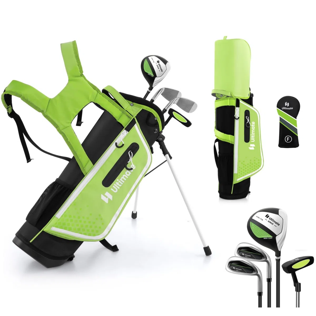 LIFEZEAL Set de Golf para Niños de 5 a 7 Años, Palos de Golf Completos con Bolsa de Transporte Impermeable, Práctica Madera 3, Hierro 7, S y Putter, para Niños diestros