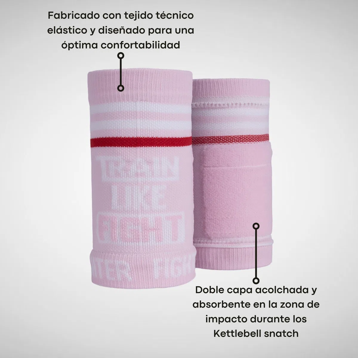 TRAINLIKEFIGHT-Air Bands – Muñequeras técnicas-muñequeras para Cross Training, calistenia, Ejercicios gimnásticos, protección para tus muñecas-SOFT-PINK-S-M
