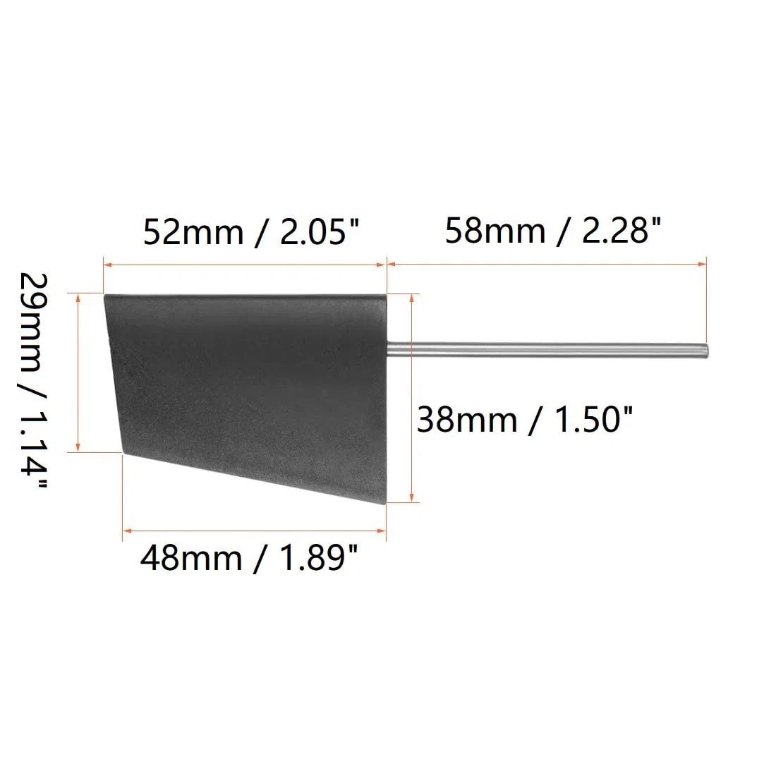 Heyiarbeit Timón de barco RC con brazo servo único de 52 mm, grosor de la almohadilla del timón 7.6 mm FXB-QJFXD, 1 juego