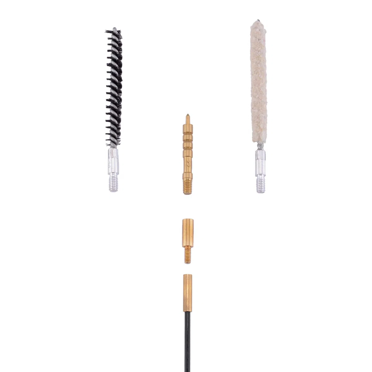 BOOSTEADY Kit de Limpieza para Rifles de Aire con Cepillos de Nylon y Mopa de Algodón Cable Flexible en Bolsa con Cremallera para .177 y .22 Cal.