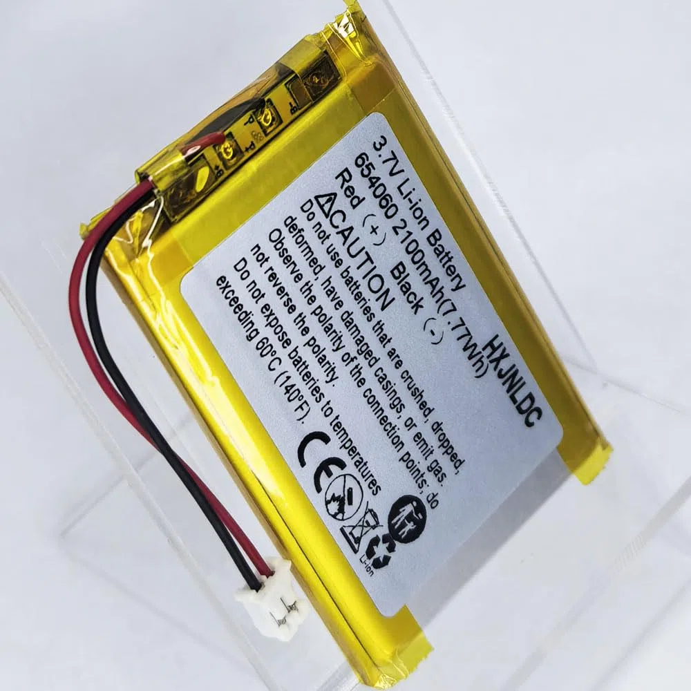 Batería Recargable de polímero de Litio DC 3,7 V 2100 mAh 654060(704060) Adecuada para sustituir baterías integradas de 2 Cables en Dispositivos electrónicos de 3,7-5 V y Luces LED.