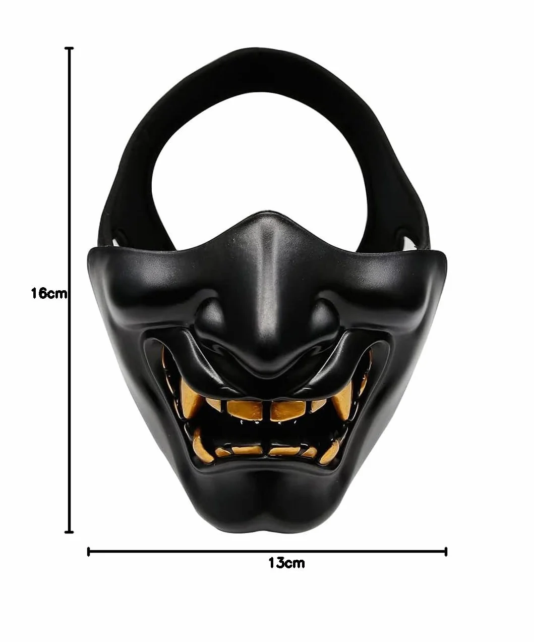 Mal Demonio Monstruo Kabuki Samurai Prajna Fantasma Media Máscara, Halloween, Airsoft Media Máscara para CS Juego De Guerra