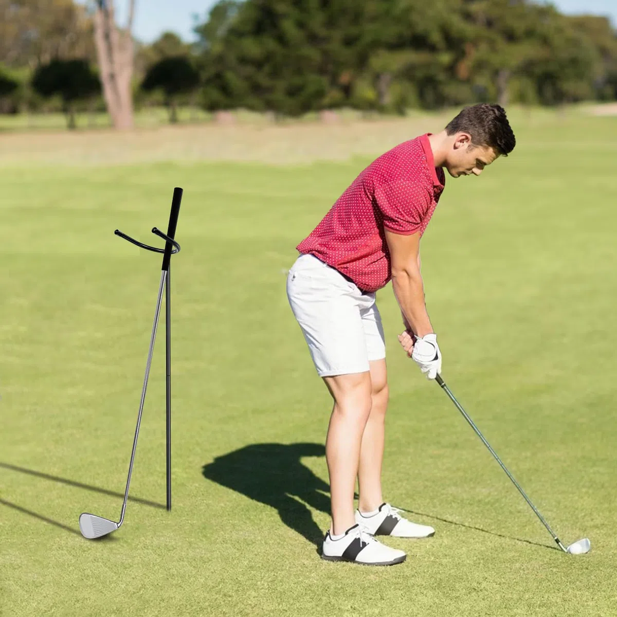 YEXEXINM 3 soportes para palos de golf, soporte desmontable en forma de U que mantiene tus palos limpios, secos y visibles, soporte de metal para palos de golf fácil de transportar