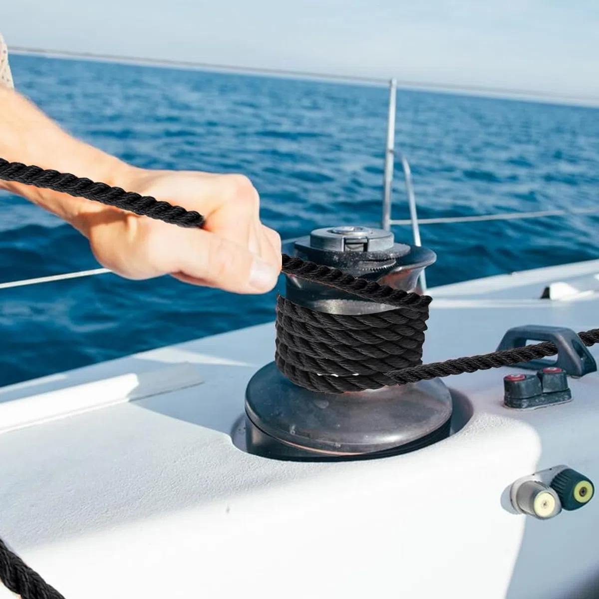 Cuerda de Amarre para Muelle 2 Piezas Cuerda de Amarre para Barco Cuerda de Amarre de Primera Calidad Cuerda de Amarre de poliéster 2m*10mm para Barcos, para Barcos Pequeños y Actividades Acuáticas