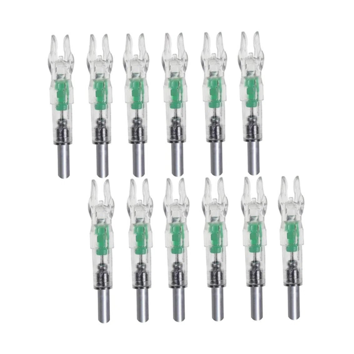 Nocks iluminados para Flechas, Nocks de Flecha LED Plástico Luminoso Tiro con Arco Iluminado Flecha con Cola de Arco 12PCS Color Aleatorio