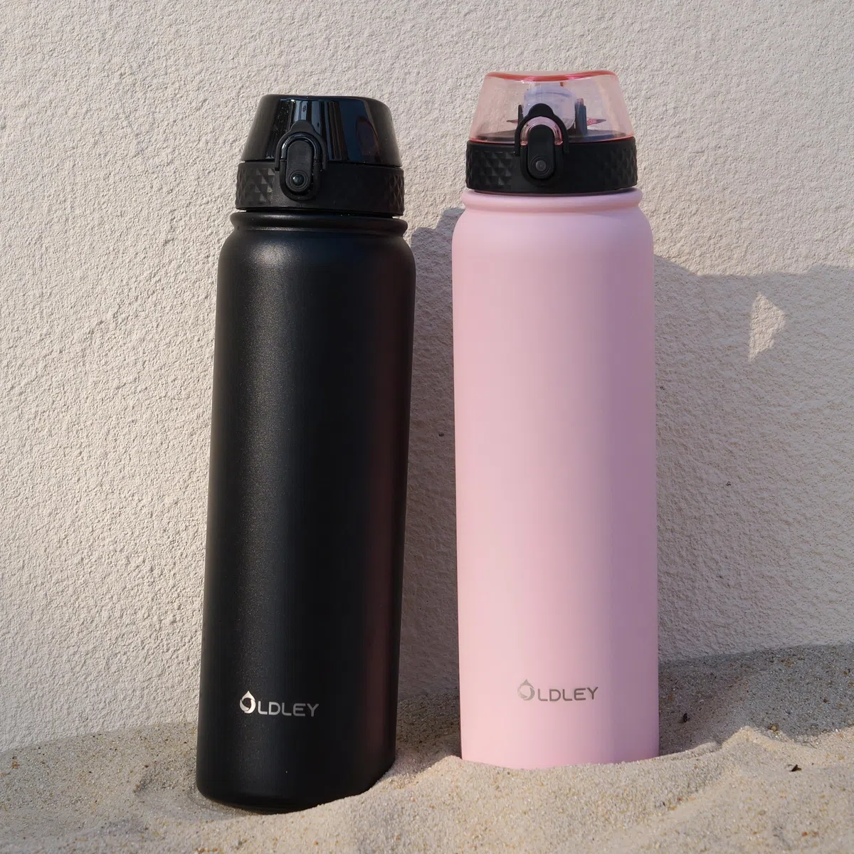 OLDLEY 1L Botella Agua Acero Inoxidable con Pajita, Aislado al Vacío Botellas Agua Metal Prueba de Fugas, Mantiene las Bebidas Calientes y Frías para Bicicleta, Camping, Deportes, Mujeres, Hombres