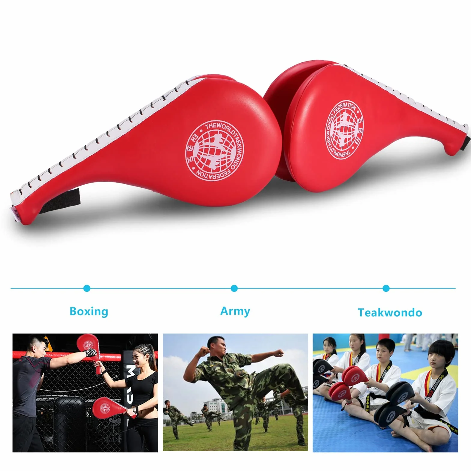 BORDSTRACT Taekwondo Kick Pads, Kickboxing Karate Kicking Target, Martial Arts Training Strike Target, TKD Boxing Double Strike Pads, Para Jóvenes, Niños, Adultos, Muay Thai, Hapkido