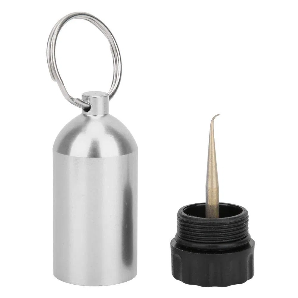 so Mini Botella de Almacenamiento del Cilindro + Anillos tóricos, Anillo de Sellado de la válvula del Cilindro de Buceo Anillos tóricos Mini Botella de Almacenamiento del Cilindro OR-MT02(Plata)