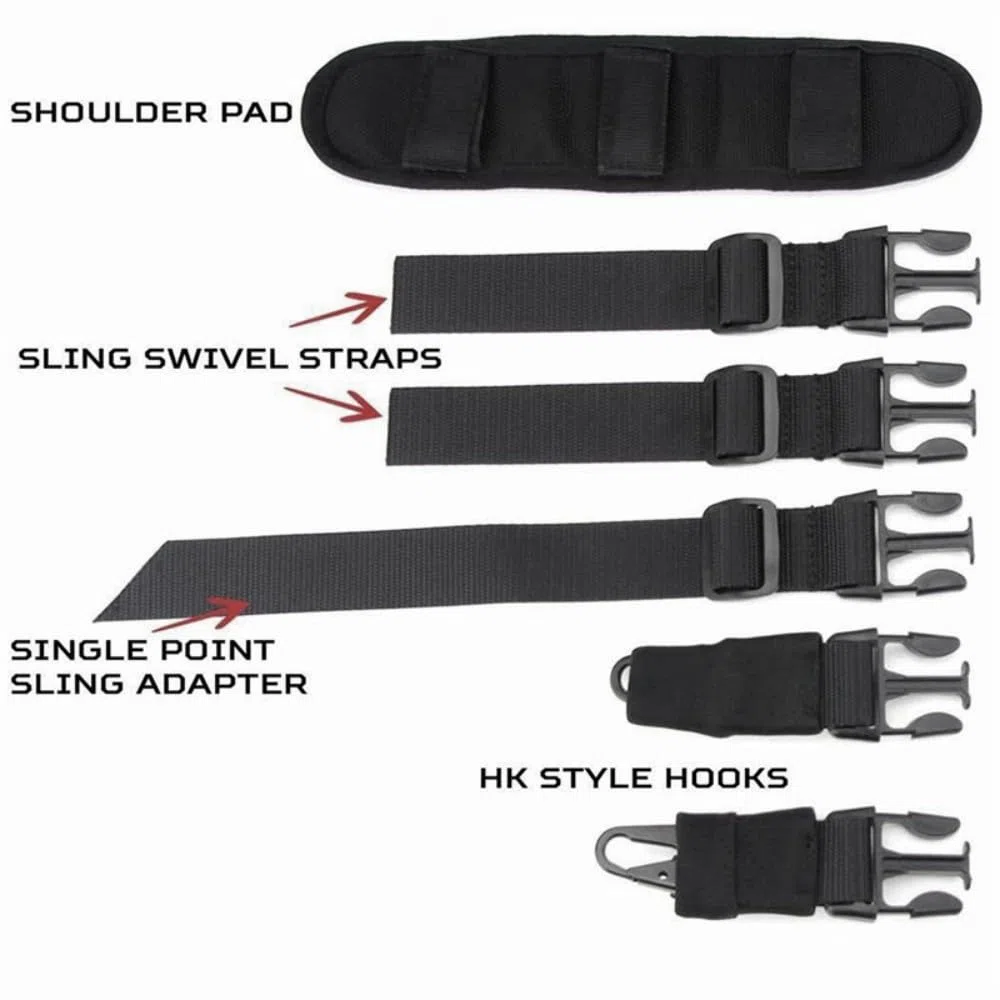 ACEXIER Táctico Gun Sling Correa de Hombro Cuerda al Aire Libre Airsoft Rifle Correa Cinturón con Hebilla de Metal Accesorios de Caza