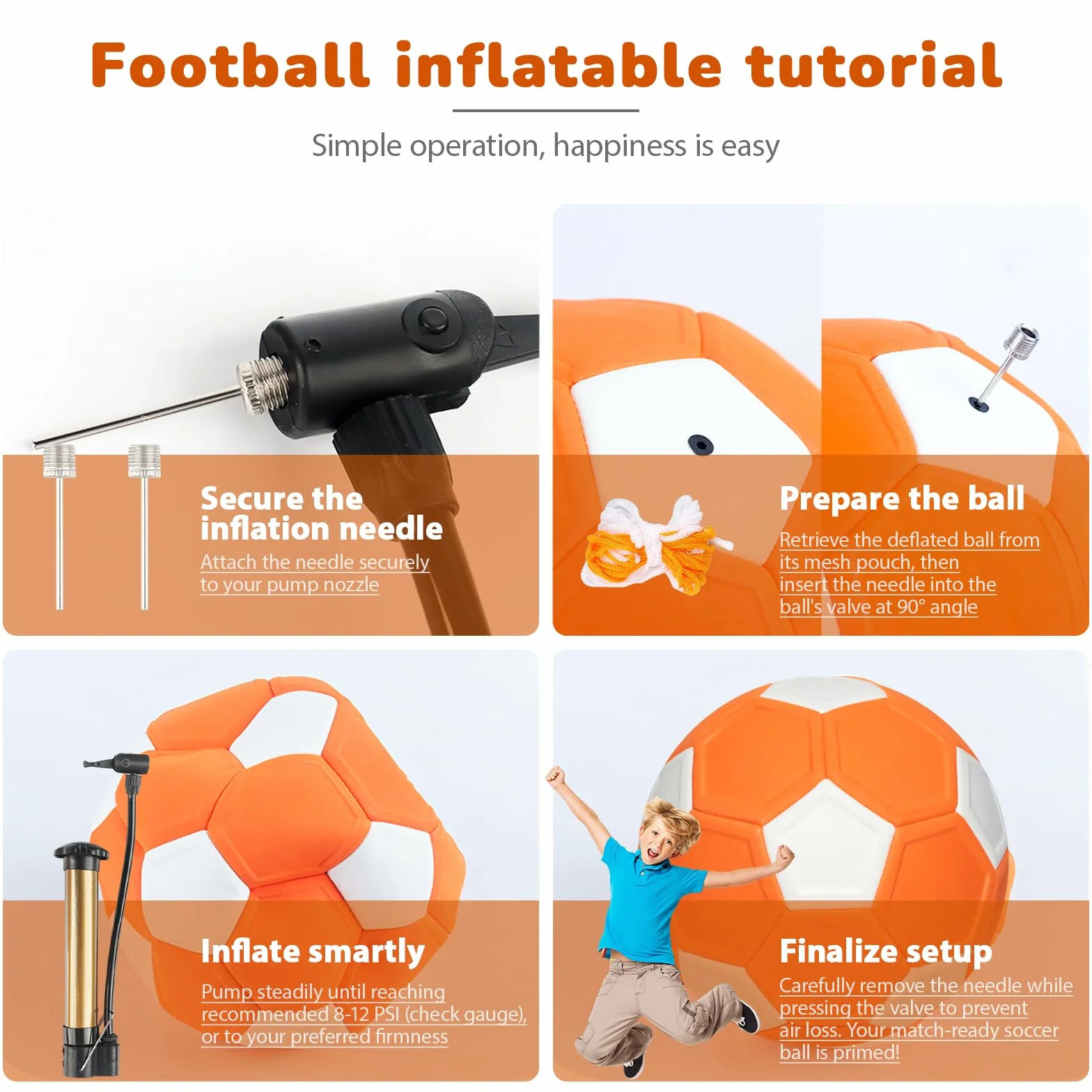 20CM Balón de Futbol Curvo, Pelota de Fútbol de Goma EVA, Balón Curvado de fútbol tamaño 4, Fútbols de Softbol con Bomba De 1 Pelota, Regalo para Niños De 6 a 12 Años A Quienes Gusta El Fútbol