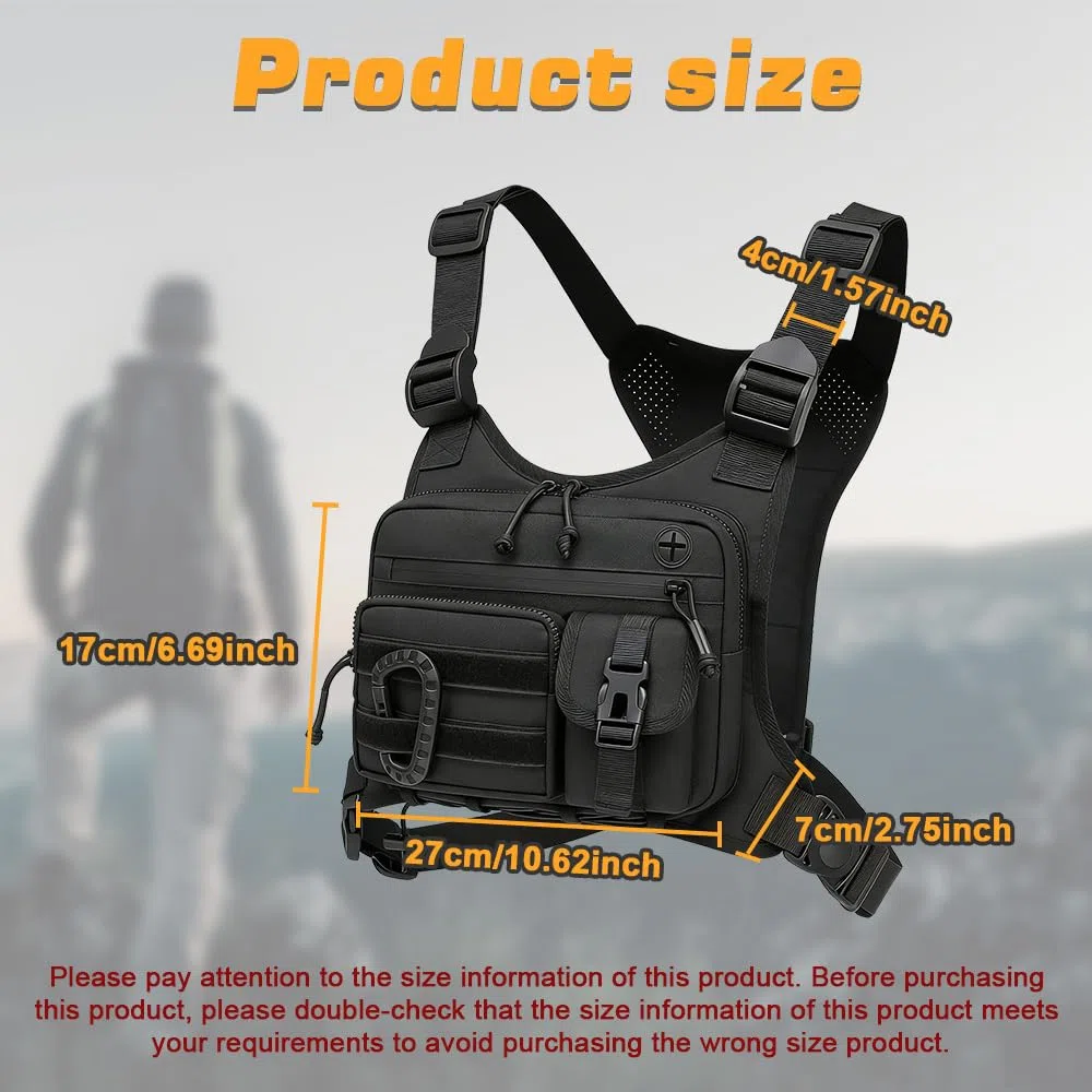 1 Pieza Bolsa de Pecho para Correr al Aire Libre, Bolsa de Pecho para Hombre, Mochila Correr, Correa Ajustable, Mochila Deportiva, para Correr,Ciclismo,Senderismo, para Hombres y Mujeres (Negro)