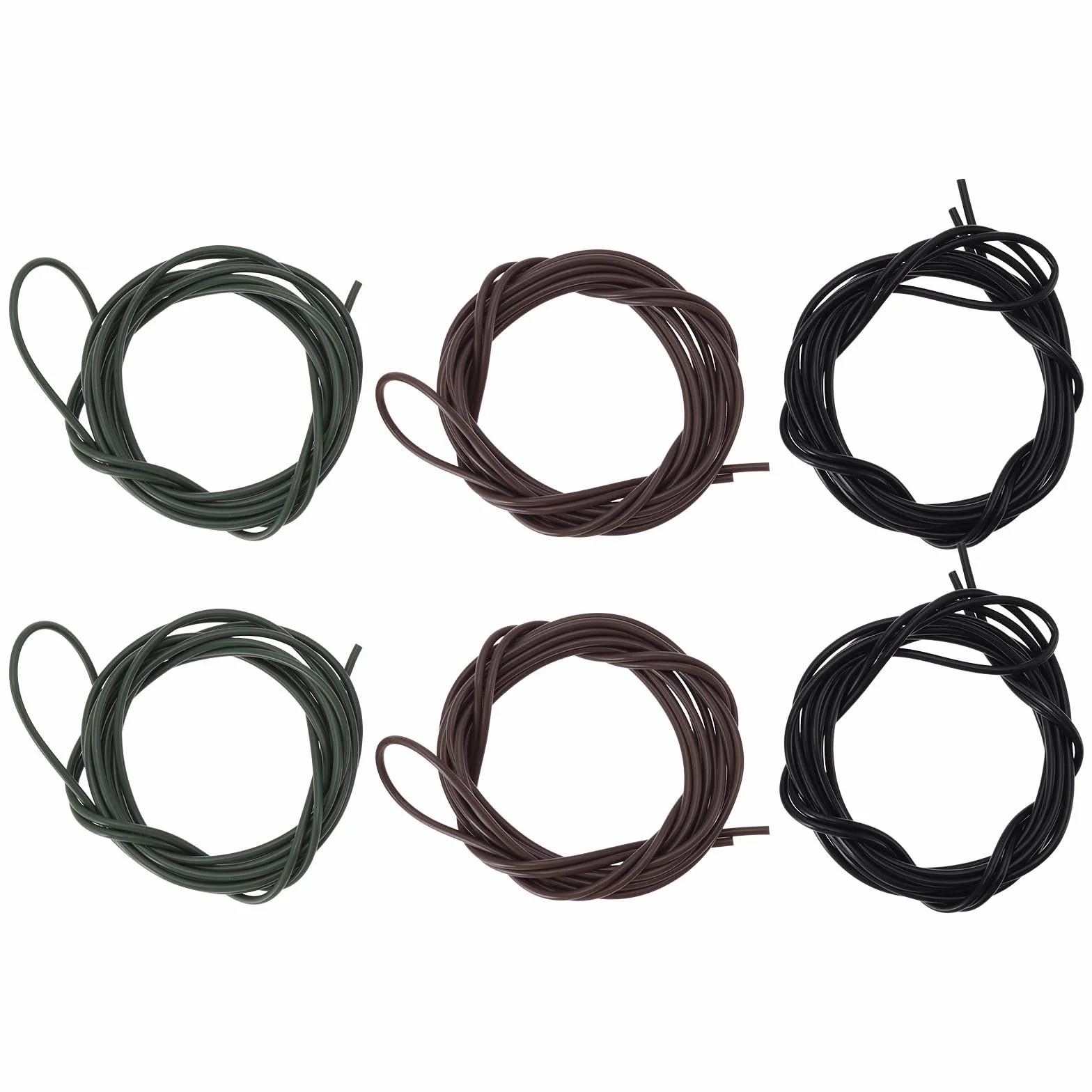 EMSea 6Pcs Tubos Termorretráctiles de Goma de Silicona de 2 Metros para Pesca de Carpas Aparejos de Pesca con Cebo Antienredos en 3 Colores para Aparejos de Pesca de Carpas