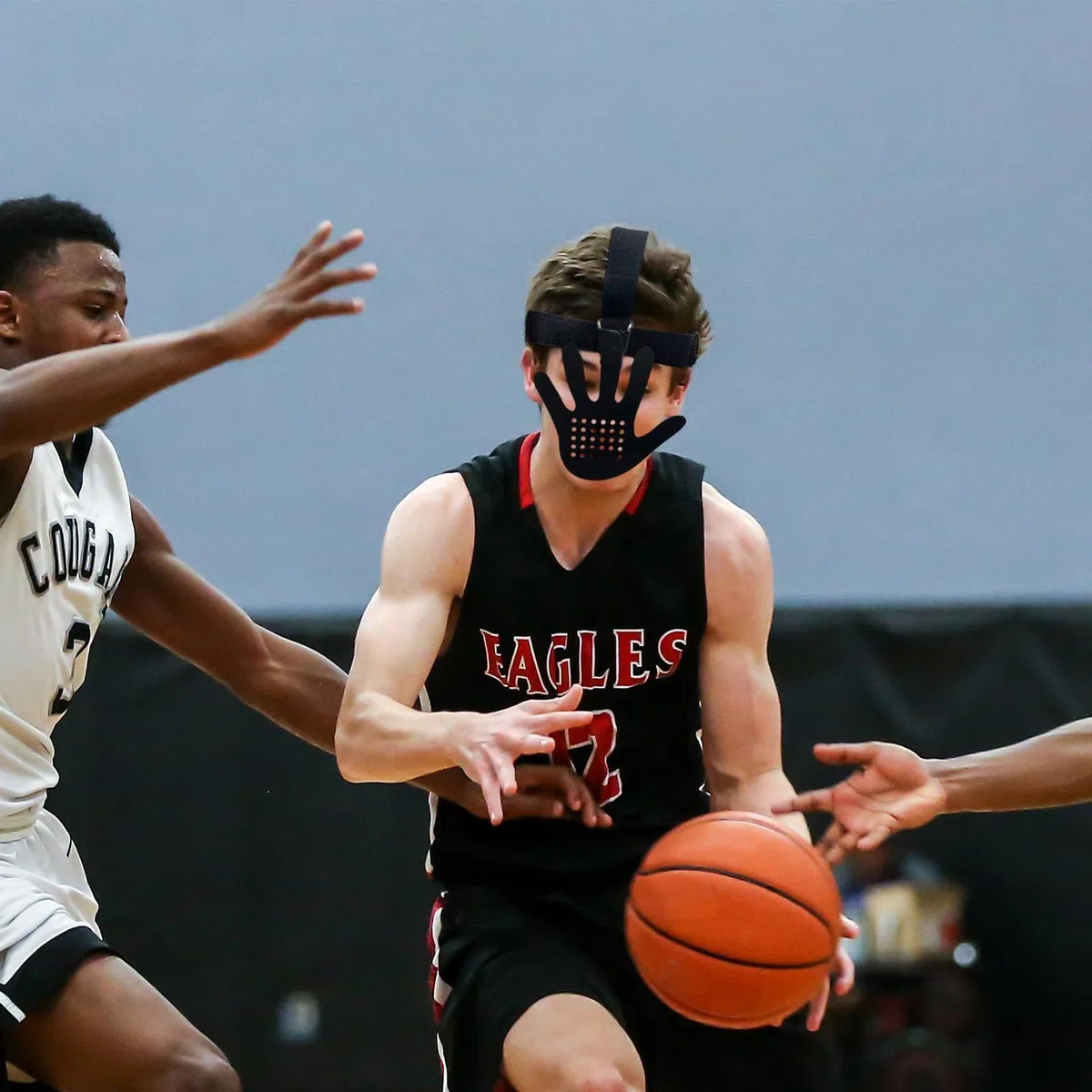 Máscara de entrenamiento de disparos que bloquea los ojos, máscara de baloncesto, máscara facial de baloncesto, máscara de entrenamiento de resistencia de tiro, equipo de entrenamiento de
