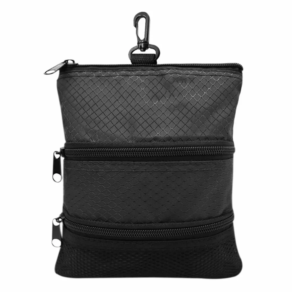 DONGKER Bolsa de golf, bolsillo de almacenamiento de golf con cremallera y gancho de clip de engranaje para exteriores