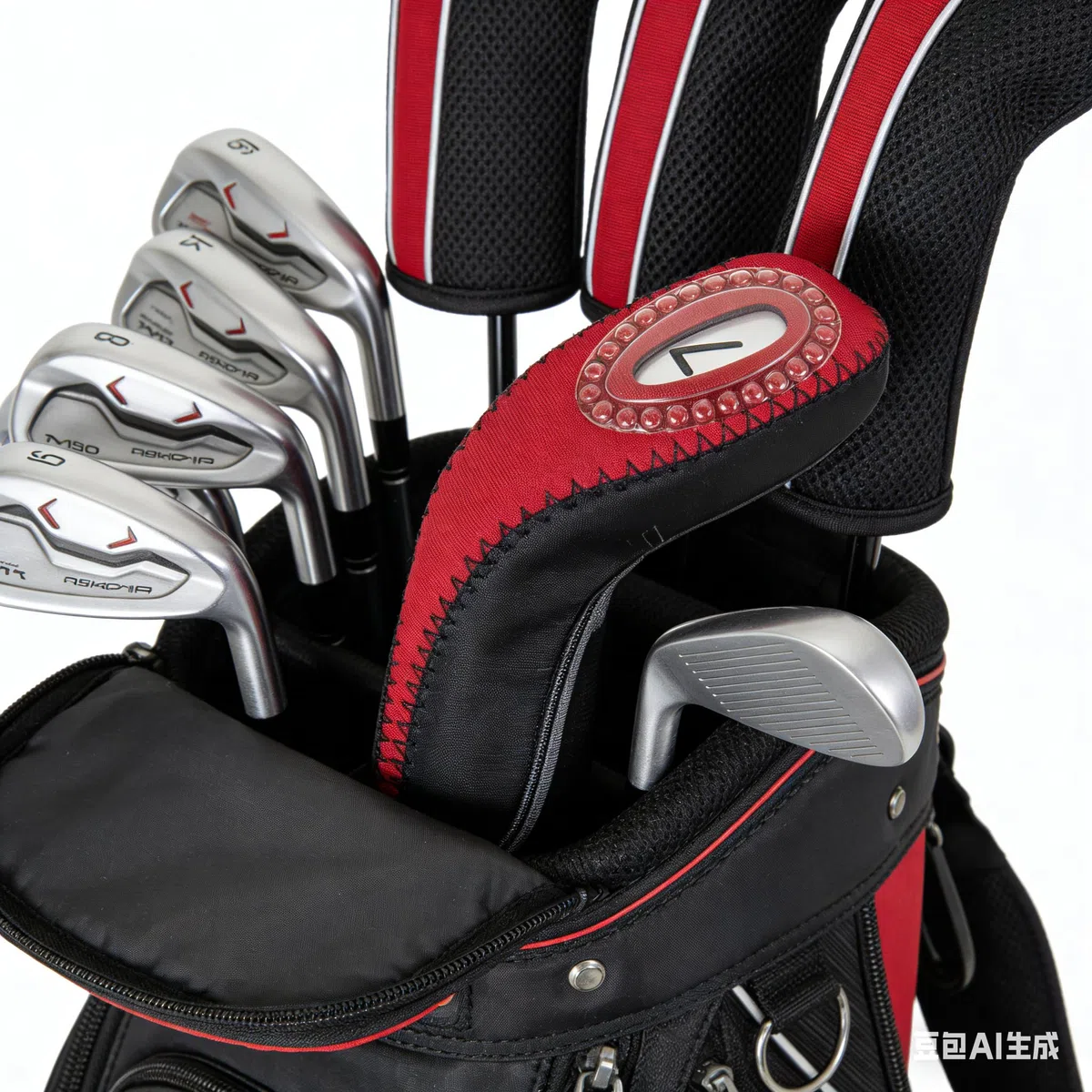 Cubierta para hierros de Golf, Cubiertas para la Cabeza del Palo de Golf, 10 Piezas Cubiertas Impermeables para la Cabeza del Hierro del Palo de Golf Juego de Putter Estuche