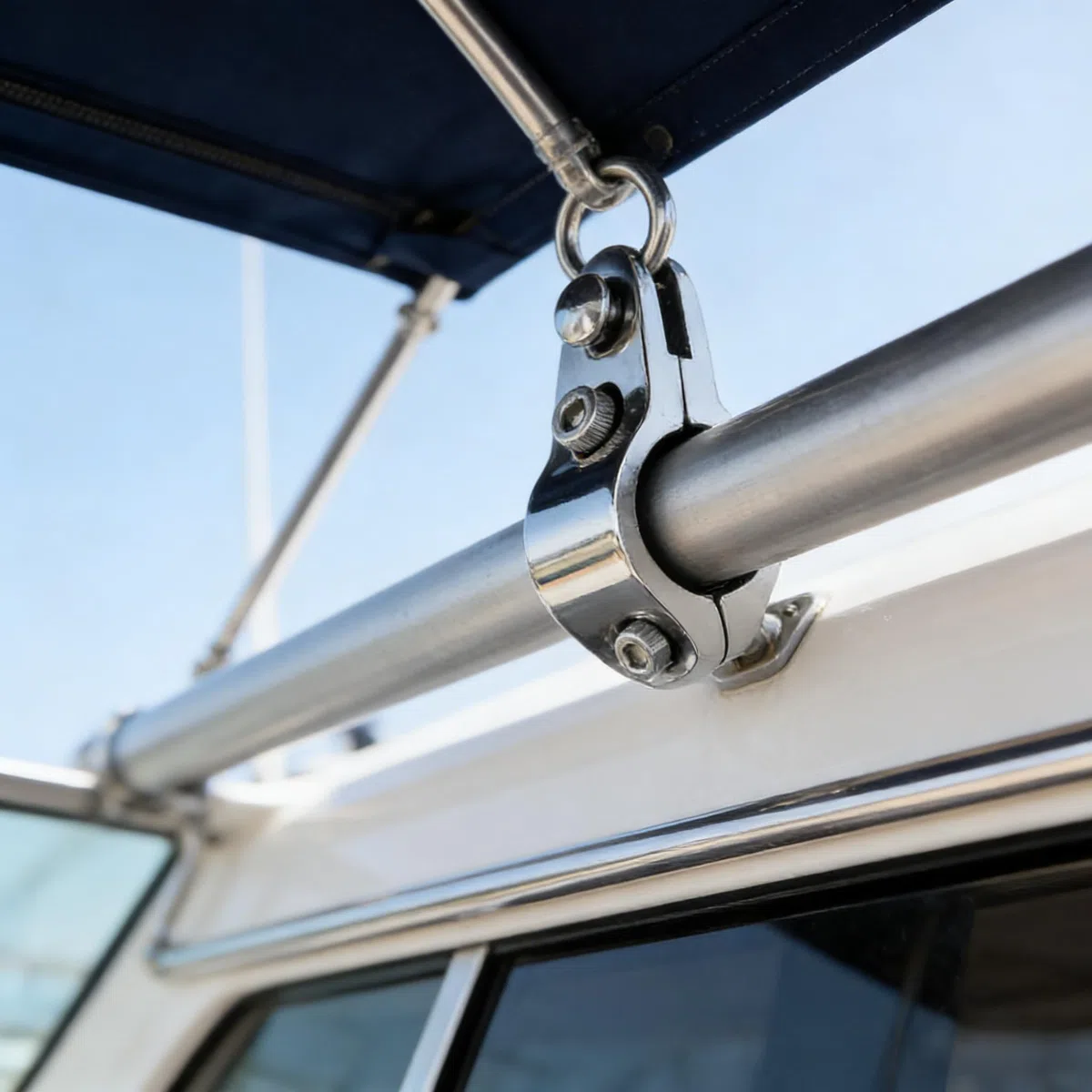 Paquete de 2 Bimini Superior para Barco, Montaje de riel Deslizante de mandíbula con bisagras de 1 Pulgada, tobogán de mandíbula Superior para Barco/Tapa Superior, Accesorios para yate(25mm)