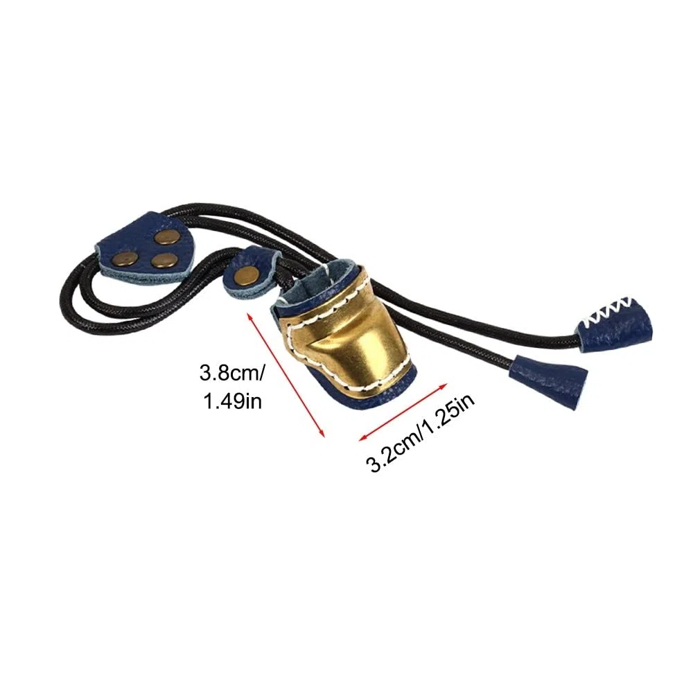 DONGKER Arco pulgar protector de dedos, anillo de protección de pulgar de cuero de latón, anillos ajustables para el pulgar para el tiro con arco tradicional