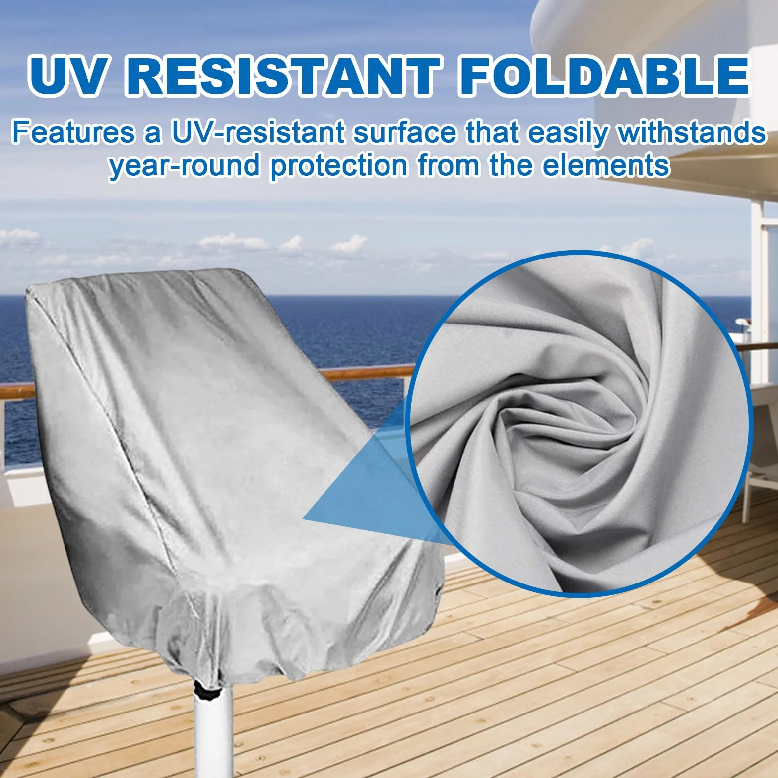 Funda para Asiento de Barco, Funda Protectora Elástica Impermeable y a Prueba de Polvo para Exteriores para Yate, Silla, 56x61x64cm