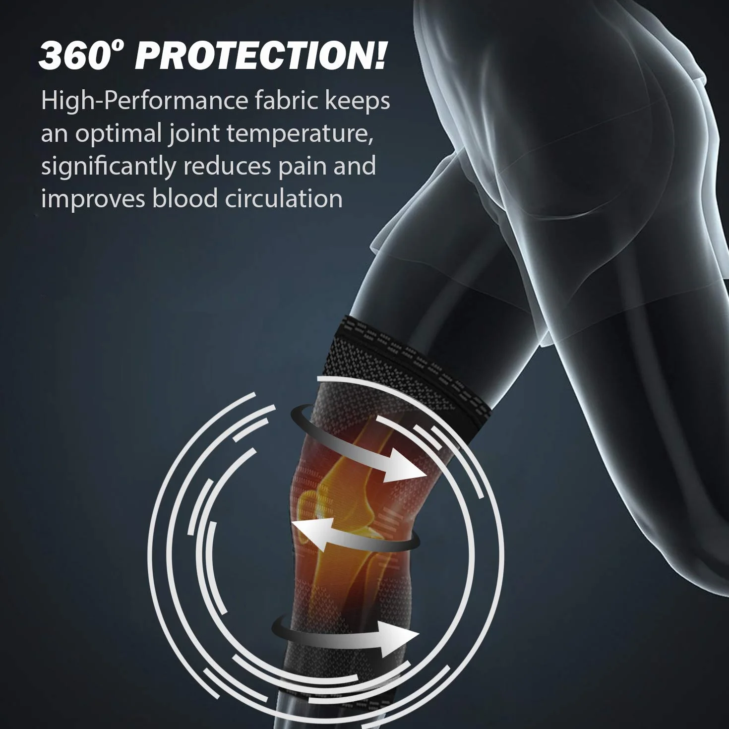 POWERLIX rodillera para mujeres y hombres, rodillera de compresión para artritis, dolor articular, lesión de ligamentos, desgarro de menisco, tendinitis, correr, sentadillas, deportes, Negro, M