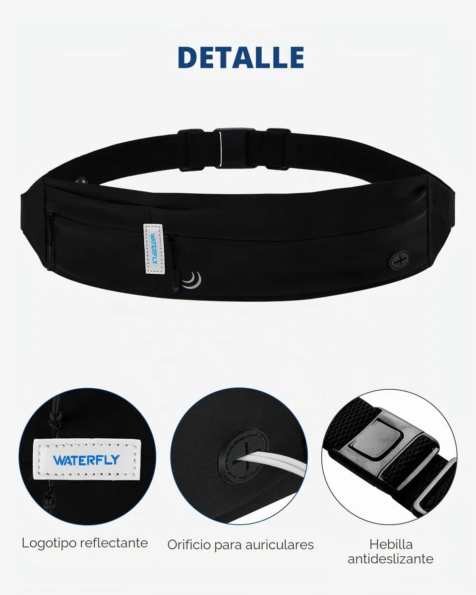 Waterfly Cinturón de Running Hombre Mujer, Riñonera Ultrafina para Correr Maratón Trotar Hacer Ejercicio Deportes Fitness