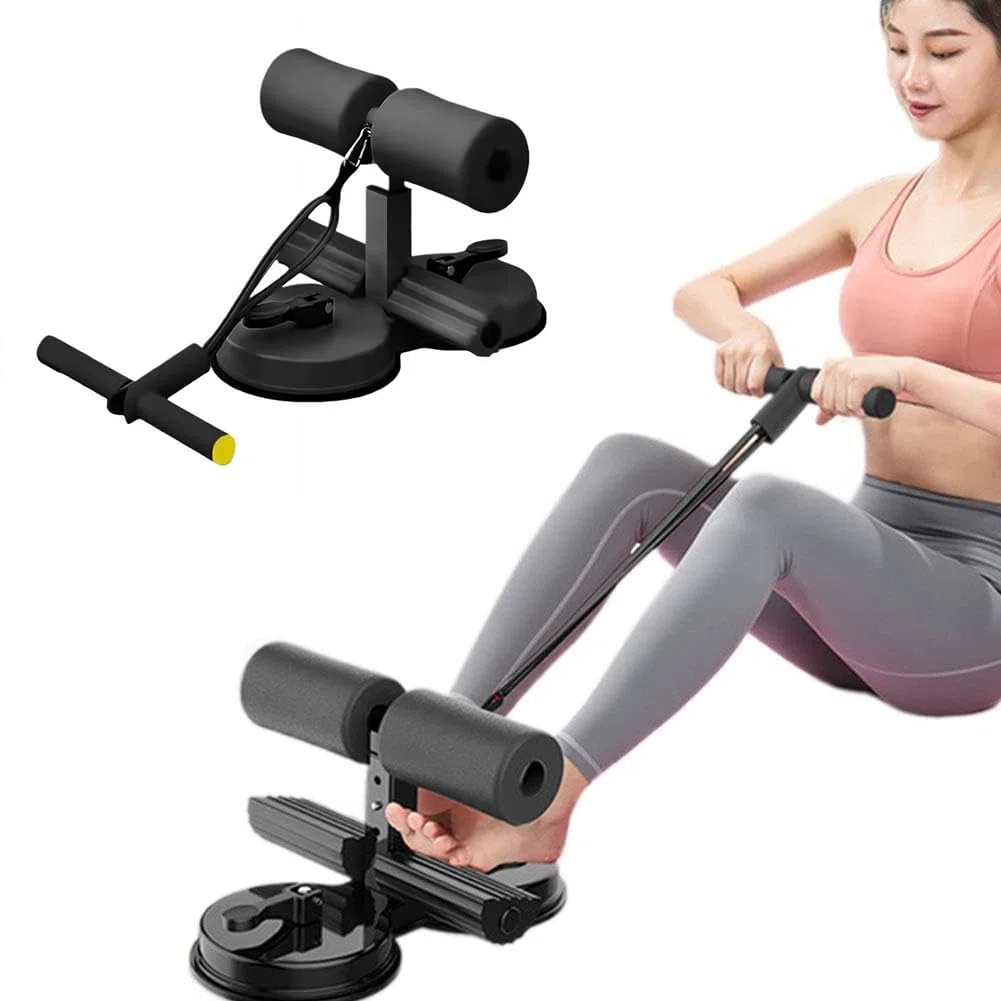 Herramienta de entrenamiento abdominal multifuncional ajustable con doble ventosa, entrenador abdominal ajustable con ventosa y banda de resistencia, tres niveles de