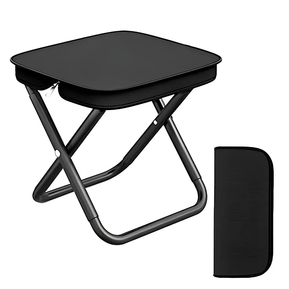 Mini Taburetes de Camping pPlegables, Taburete Plegable para Exterior, Taburetes de Camping Plegables portátiles para Interiores y Exteriores Camping Senderismo Caza Picnic Viaje etc (Negro)
