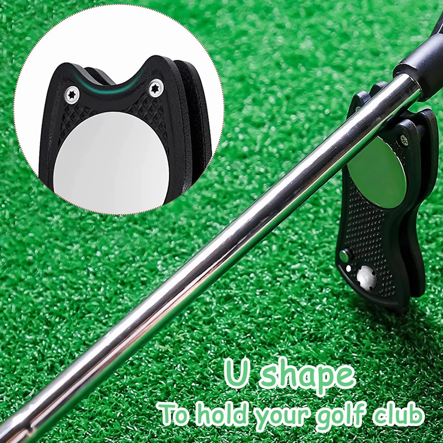 LBING 2 piezas de horquilla de golf divot reparación botón pop-up y marcador de bola de acero inoxidable para golf, club, deportes al aire libre y herramientas de golf clásicas regalo