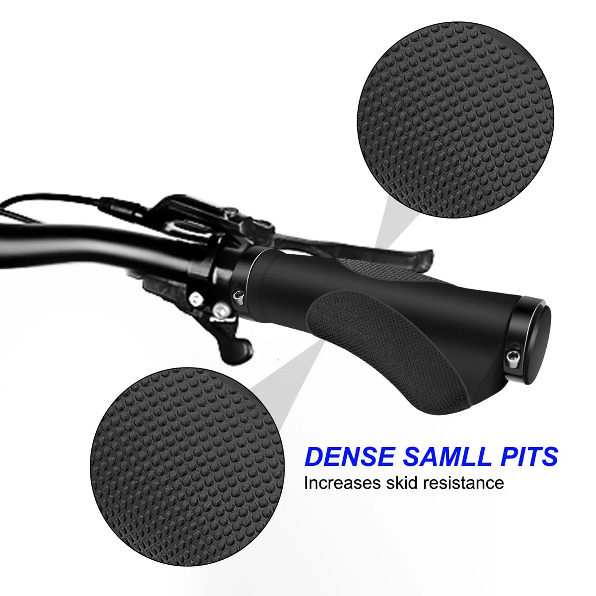 REETEE Puños para Bicicleta Antideslizante Caucho Puños Manillar Bicicleta Aluminio Doble Bloqueo de 22mm Mango, Puños MTB Ergonomicos para Montaña, Scooter