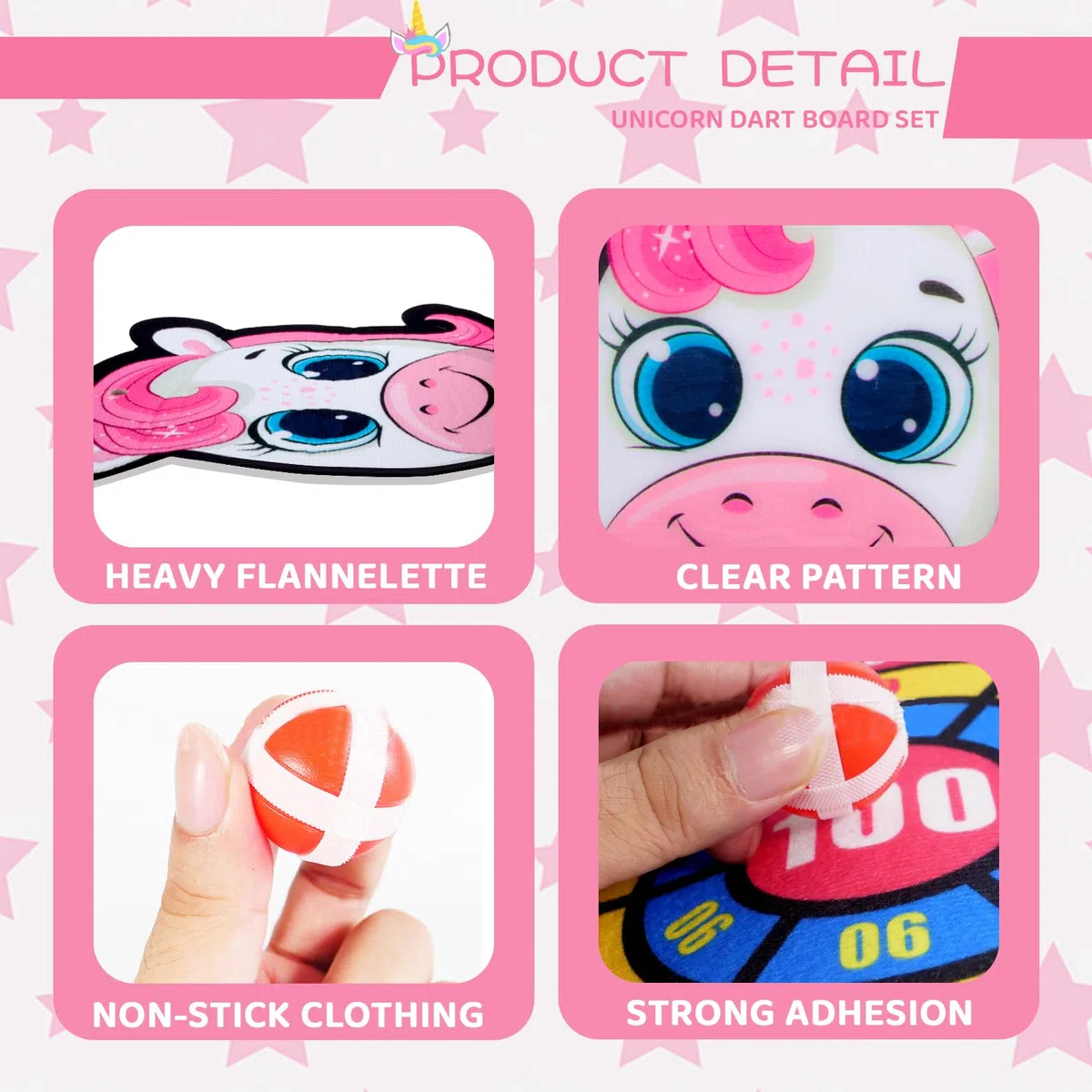 Diana de Unicornio niños, ZoneYan Diana Dardos Niños, Juego de Lanzamiento de Dardos para Uso en Interiores y Exteriores, Regalo de Cumpleaños para Niños y Niñas de 3 a 12 Años