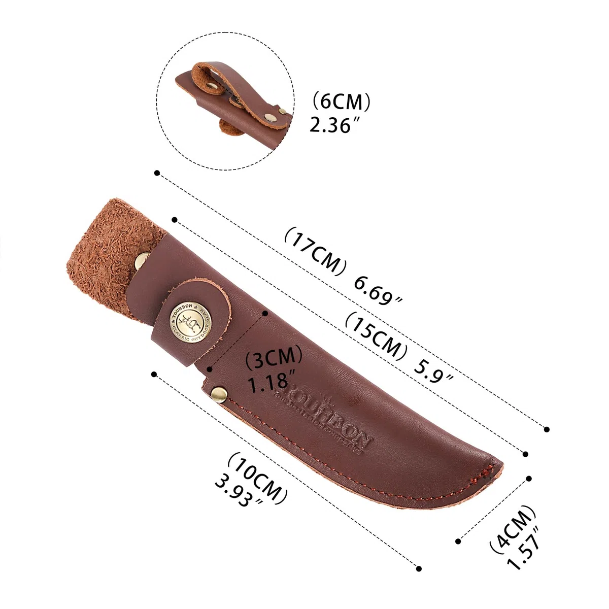 TOURBON - Funda de Piel para Cuchillos de Caza (Color al Azar)