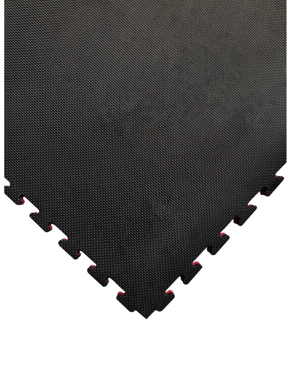 JARDIN202 - Tatami Puzzle | Lote x10 loseta - Rojo/Negro | Esterilla Reversible Antideslizante | Artes Marciales, Judo