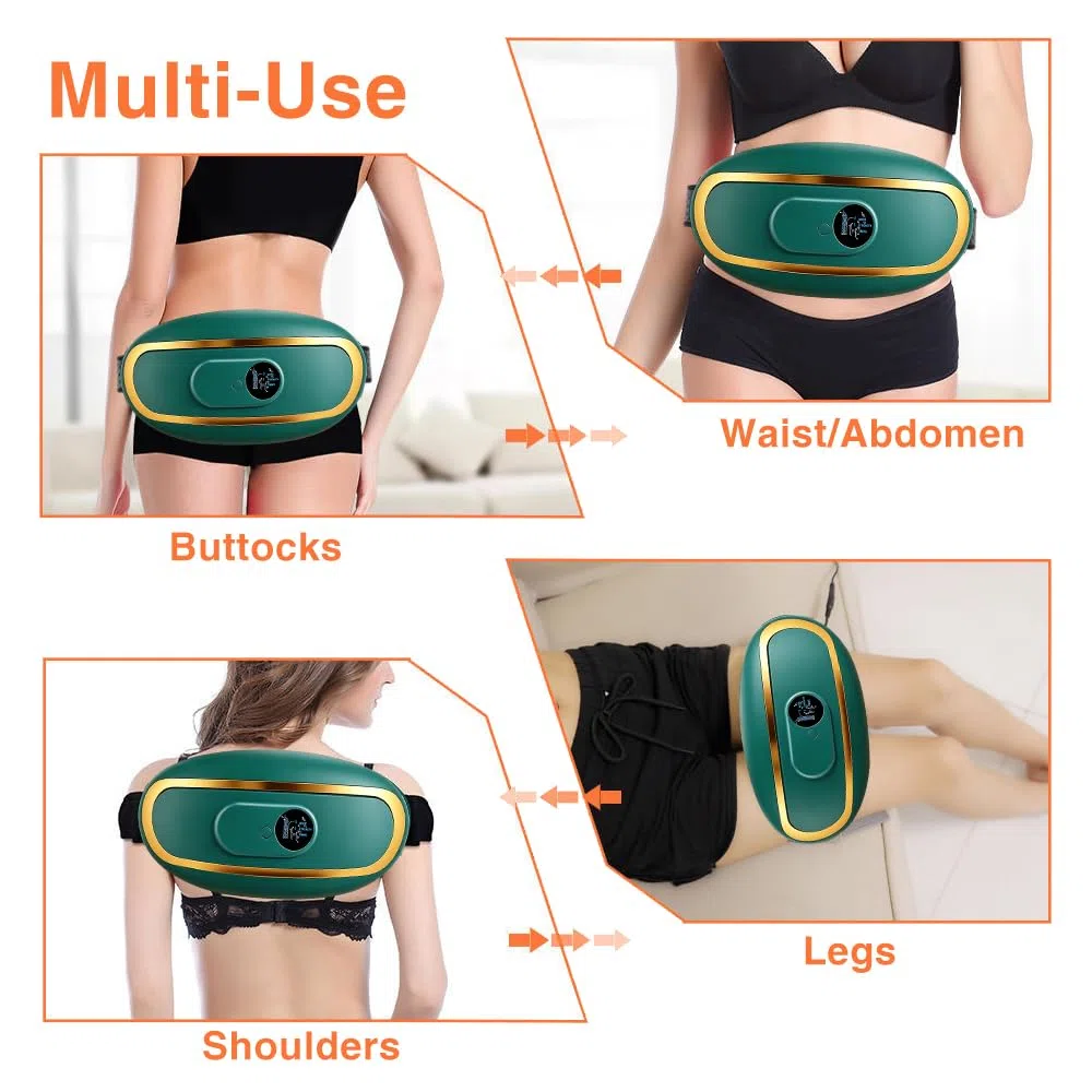 Máquina de masaje de barriga, Cinturón De Adelgazamiento De Masaje, Incluye modos de calor y vibración para aliviar la fatiga, apto para el abdomen, la cintura y la espalda