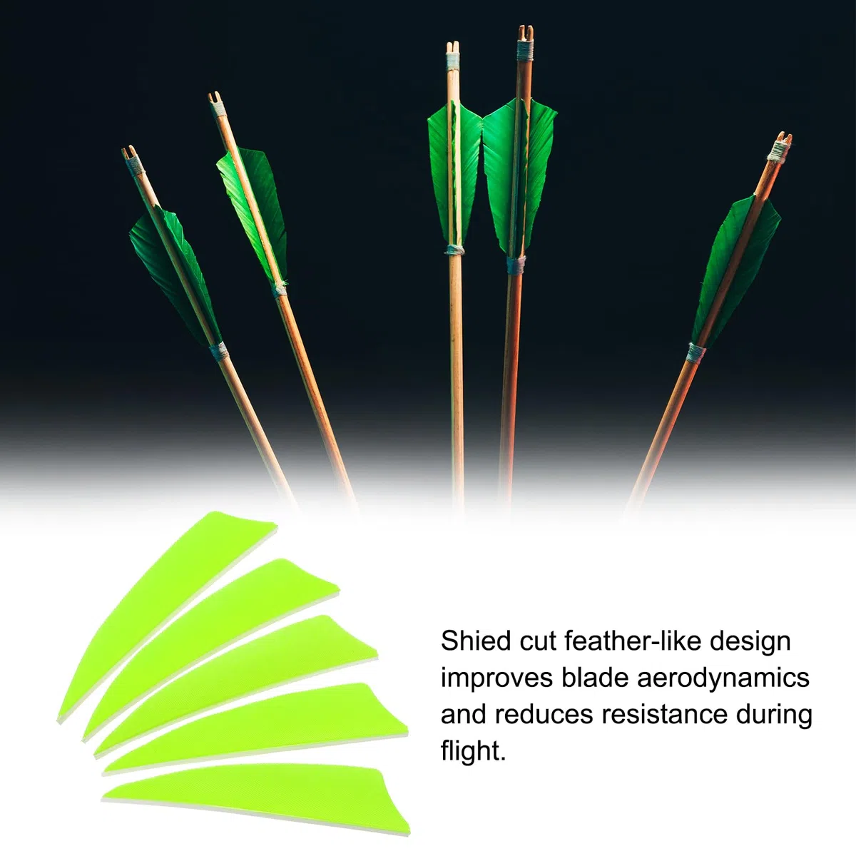 PATIKIL Plumas de Flecha 50 Pack 3 Pulgadas Pluma de Pavo Flecha ala Derecha Flechado Verde Fluorescente para Tiro al Blanco DIY