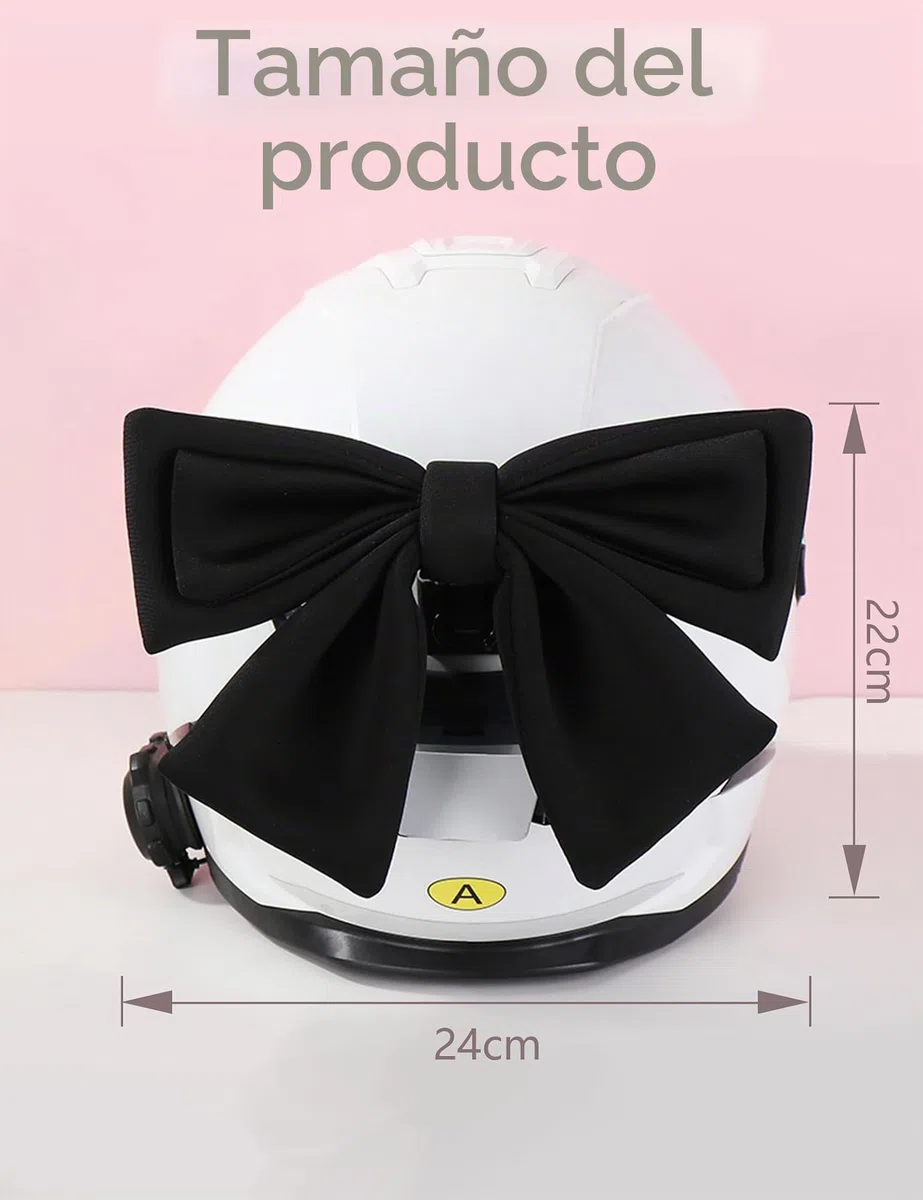 Funda para Casco de Motocicleta para Mujeres, Decoración con Lazo de Tela Dulce, Negro